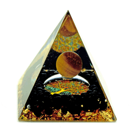 Tree of Life with Globe Orgonite Pyramid